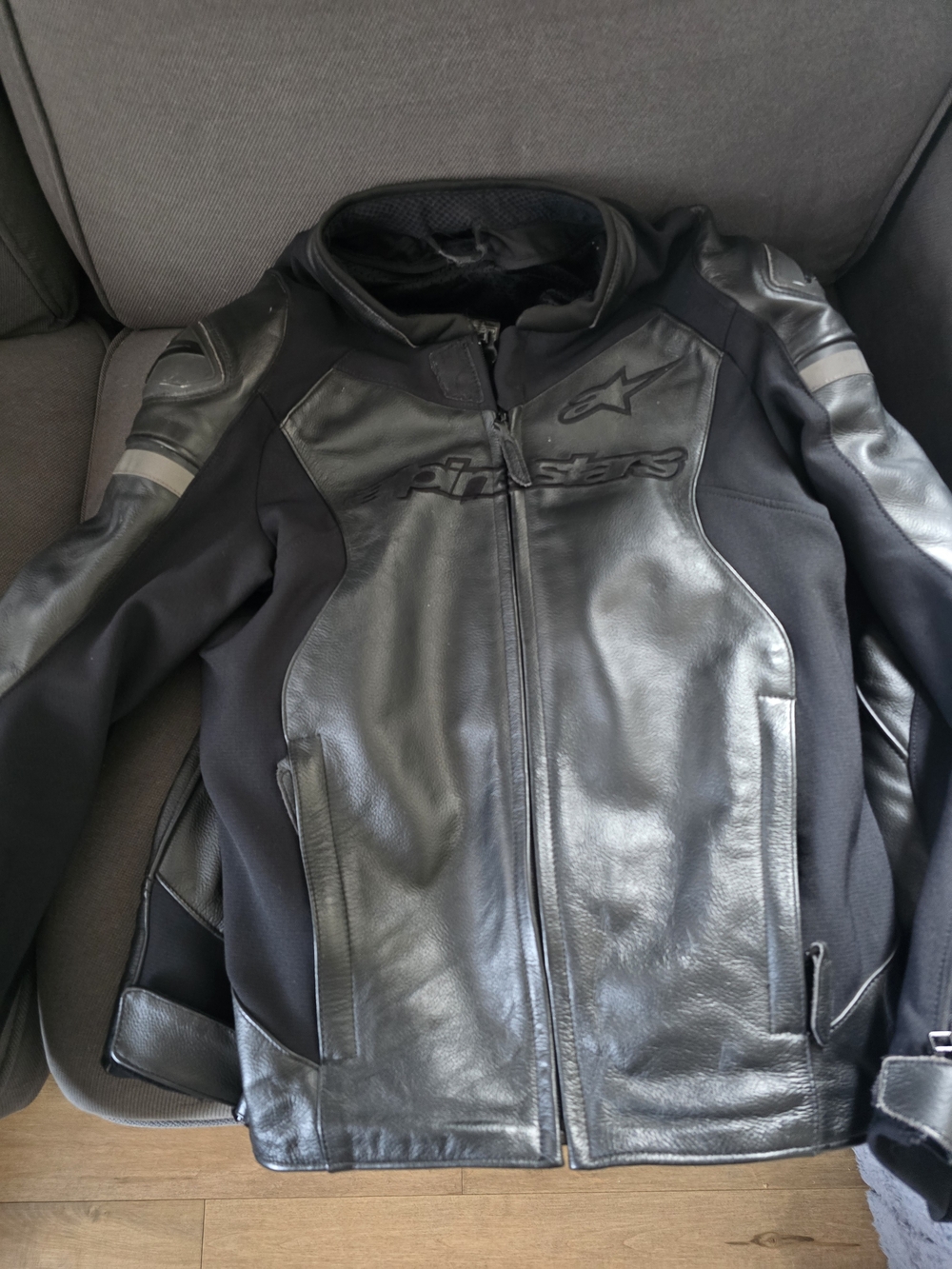 Alpinestars Black Leather Motorcycle Jacket